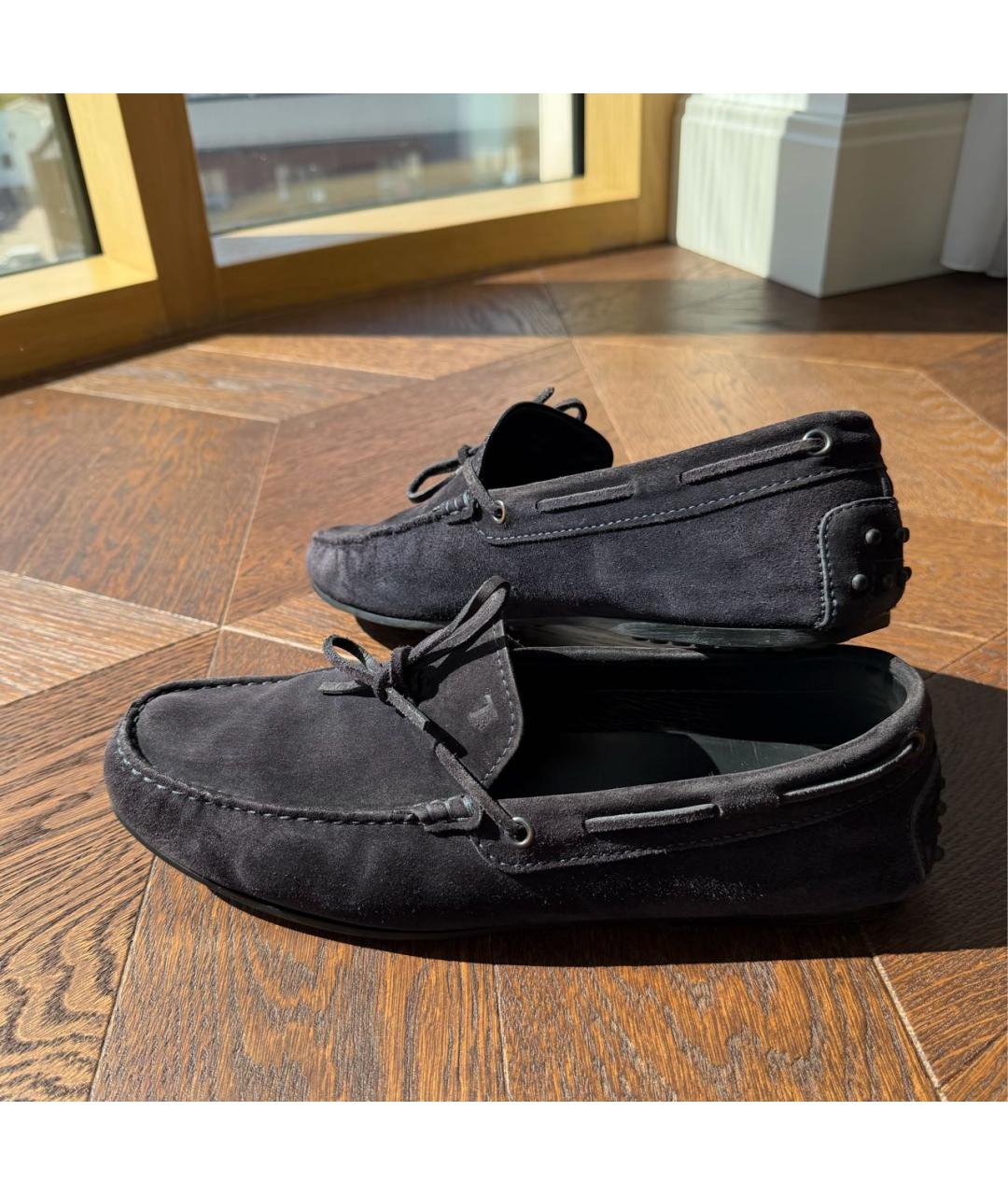 TOD'S Темно-синие замшевые лоферы, фото 9