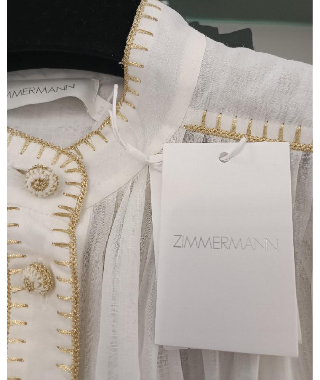 ZIMMERMANN Белая льняная блузы, фото 4
