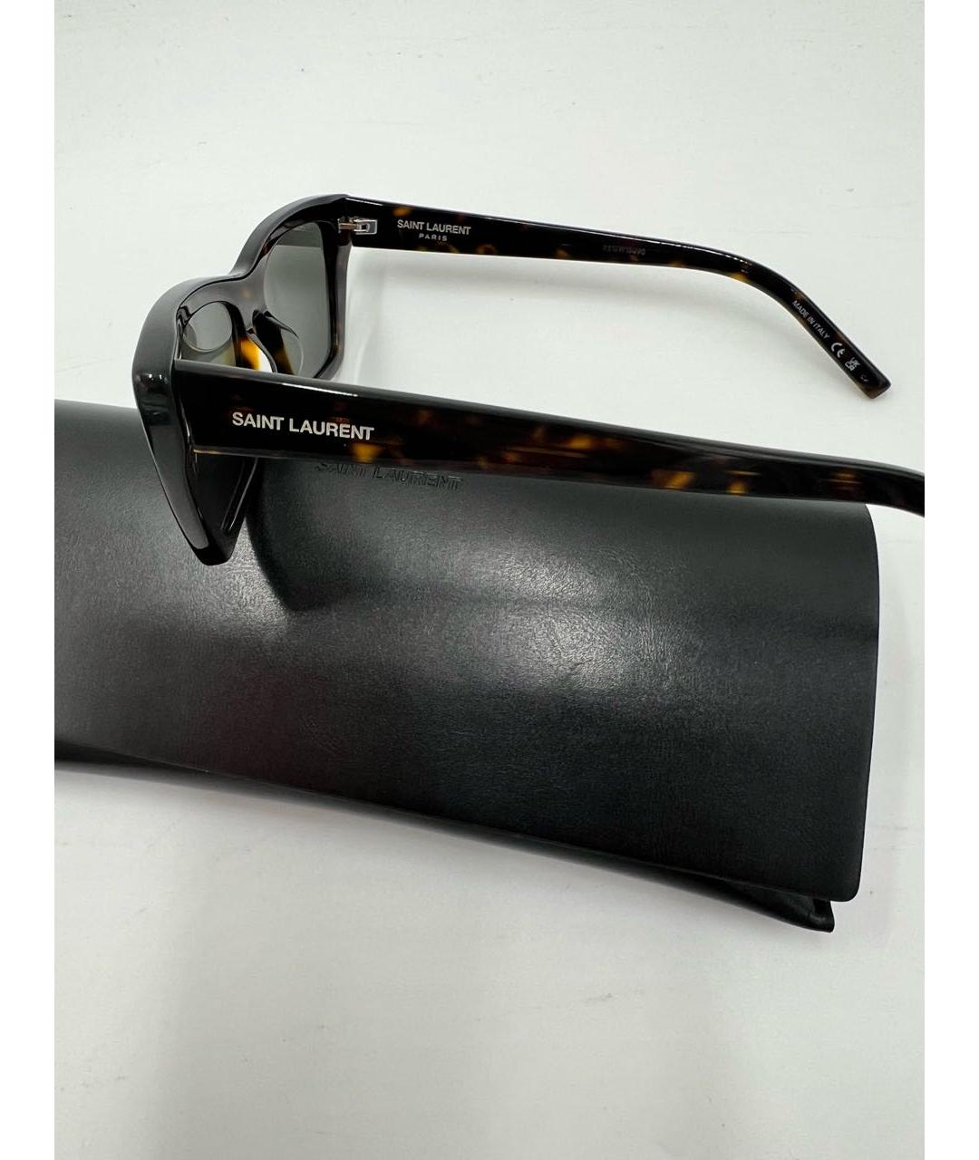 SAINT LAURENT Коричневые солнцезащитные очки, фото 5