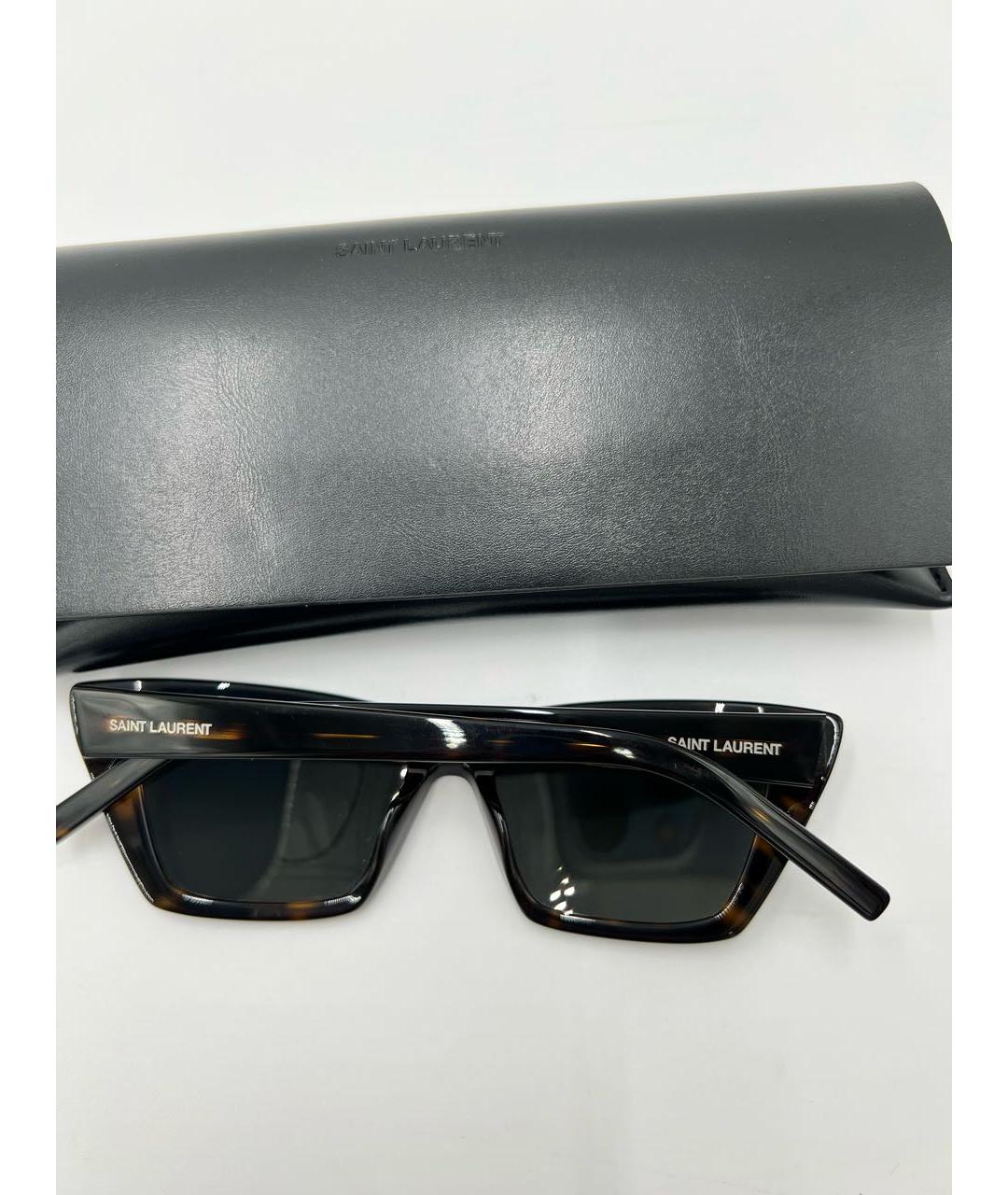 SAINT LAURENT Коричневые солнцезащитные очки, фото 2