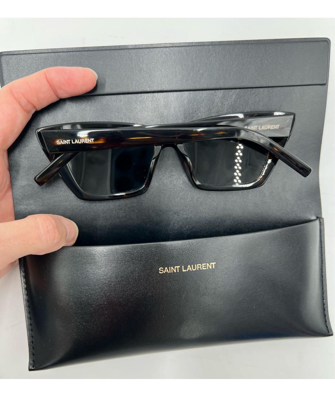 SAINT LAURENT Коричневые солнцезащитные очки, фото 4