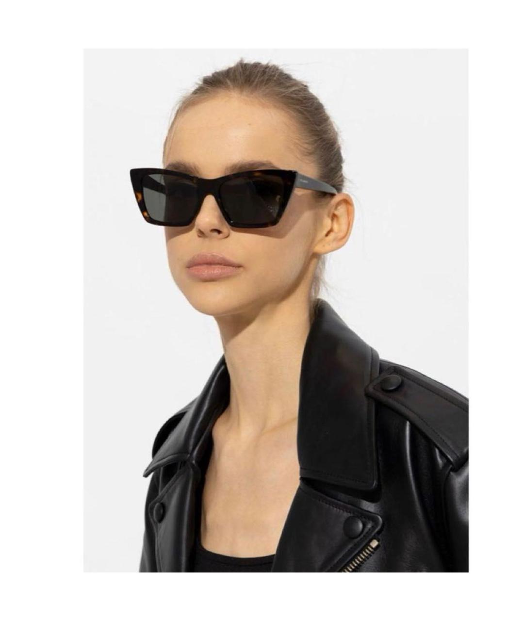 SAINT LAURENT Коричневые солнцезащитные очки, фото 3