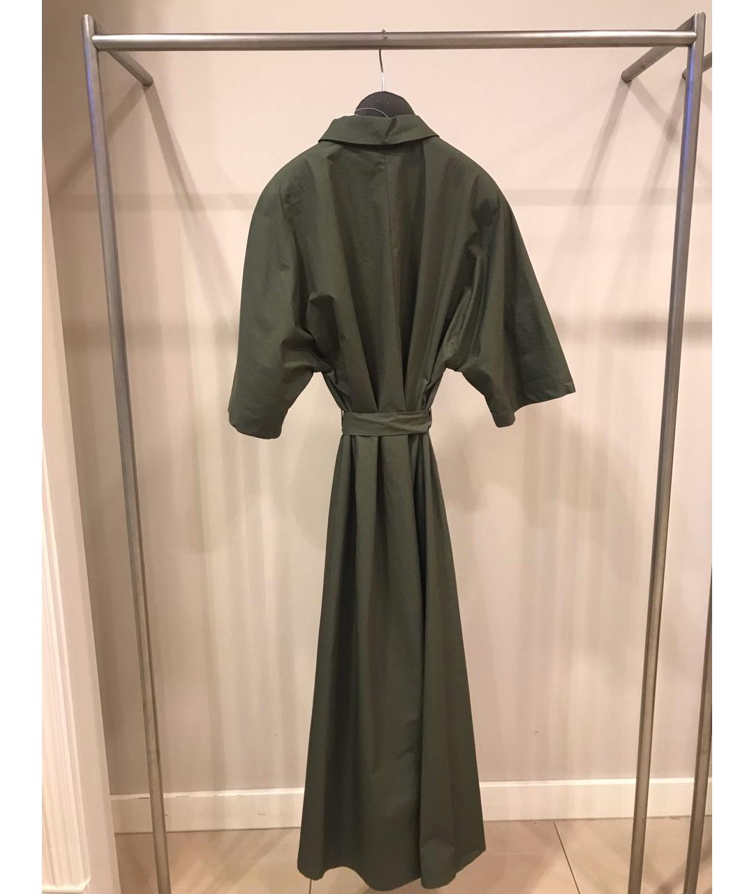 MAX MARA Хаки хлопковое повседневное платье, фото 2