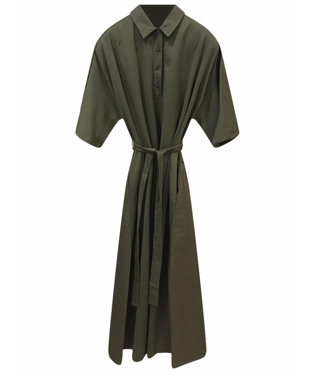 MAX MARA Хаки хлопковое повседневное платье, фото 1
