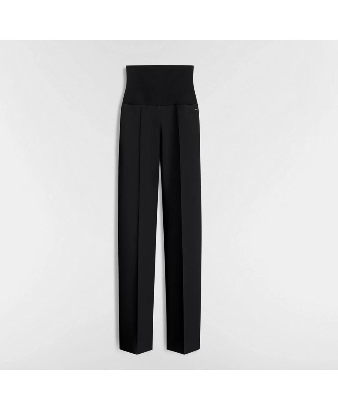 CHRISTIAN DIOR Черные шерстяные прямые брюки, фото 4