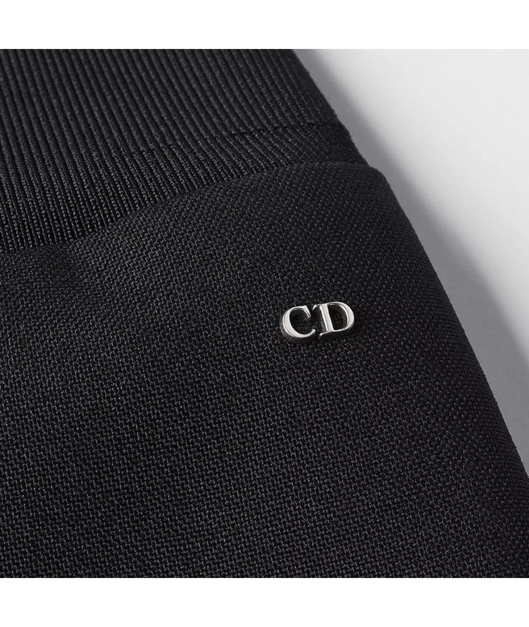 CHRISTIAN DIOR Черные шерстяные прямые брюки, фото 2