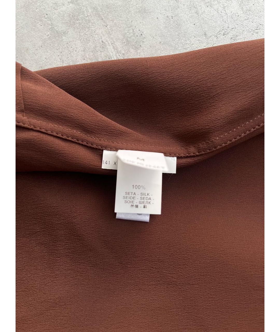 BRUNELLO CUCINELLI Коричневое шелковое повседневное платье, фото 6