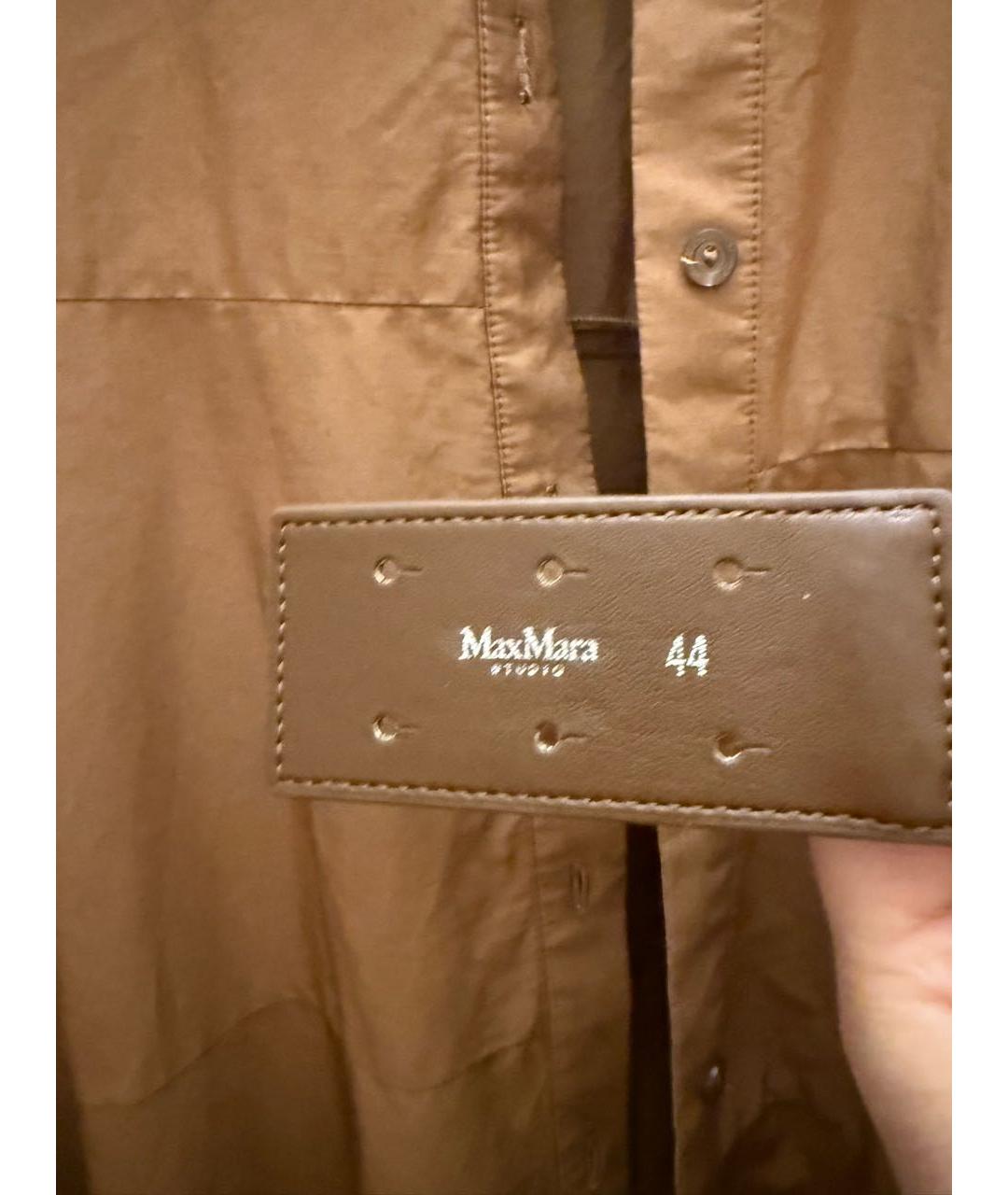 MAX MARA STUDIO Коричневое хлопковое повседневное платье, фото 3