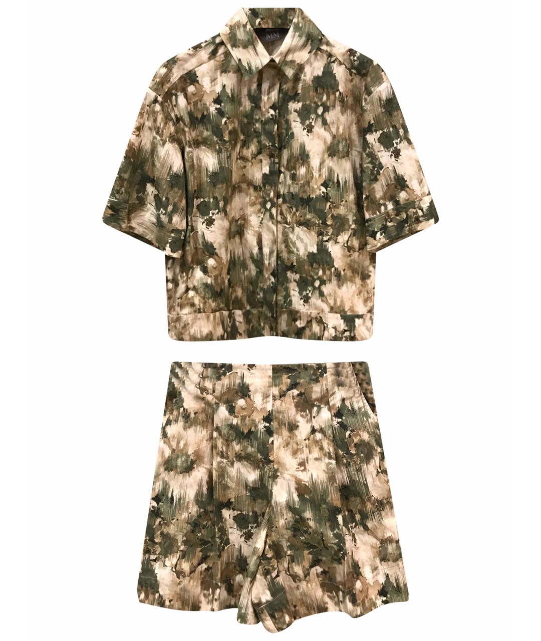 MAX MARA Хаки хлопковый костюм с брюками, фото 1