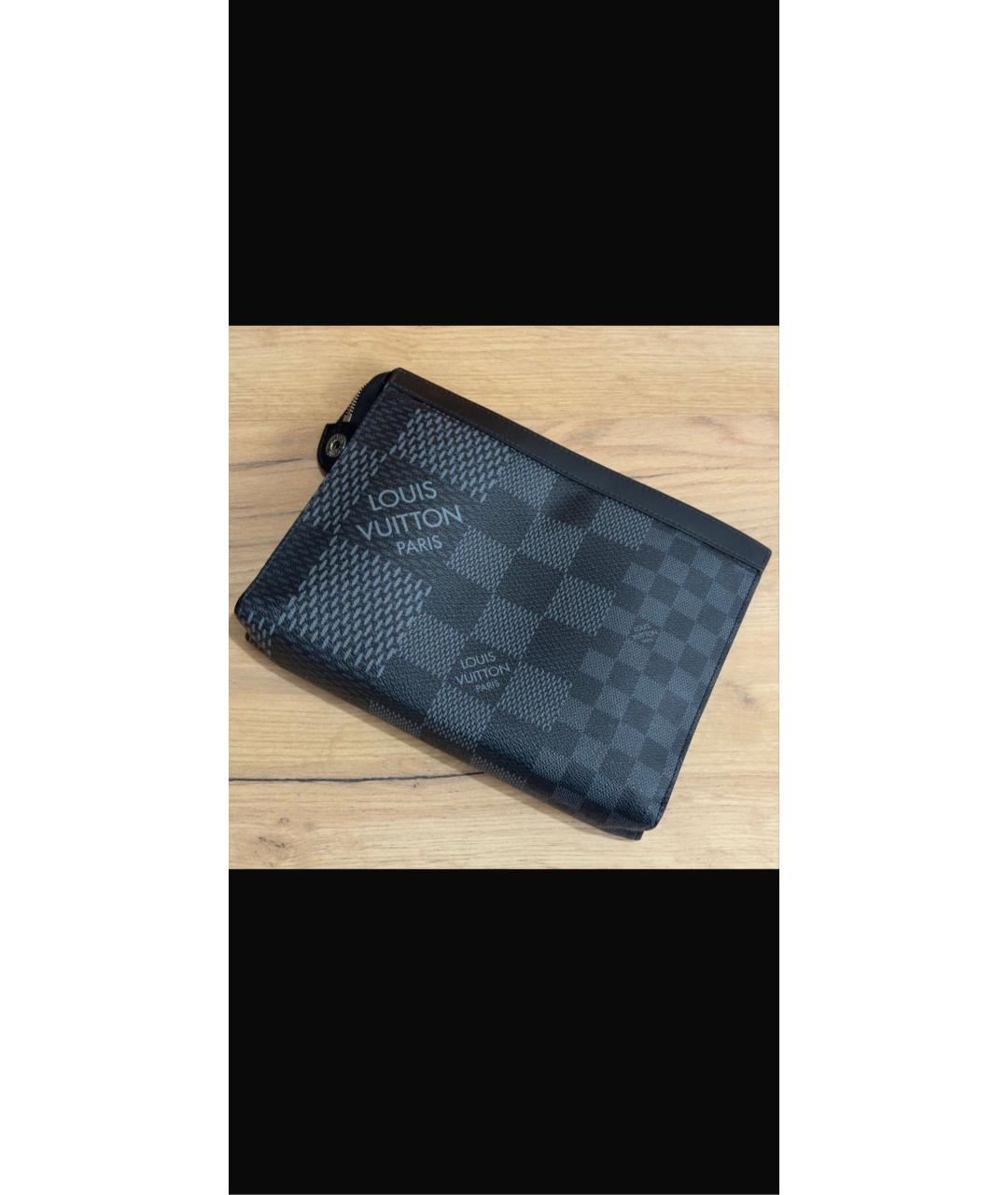LOUIS VUITTON Серая кожаная папка для документов, фото 2
