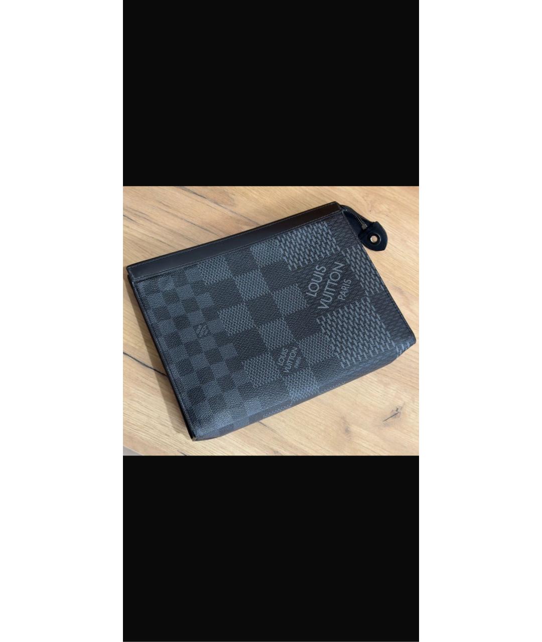LOUIS VUITTON Серая кожаная папка для документов, фото 4