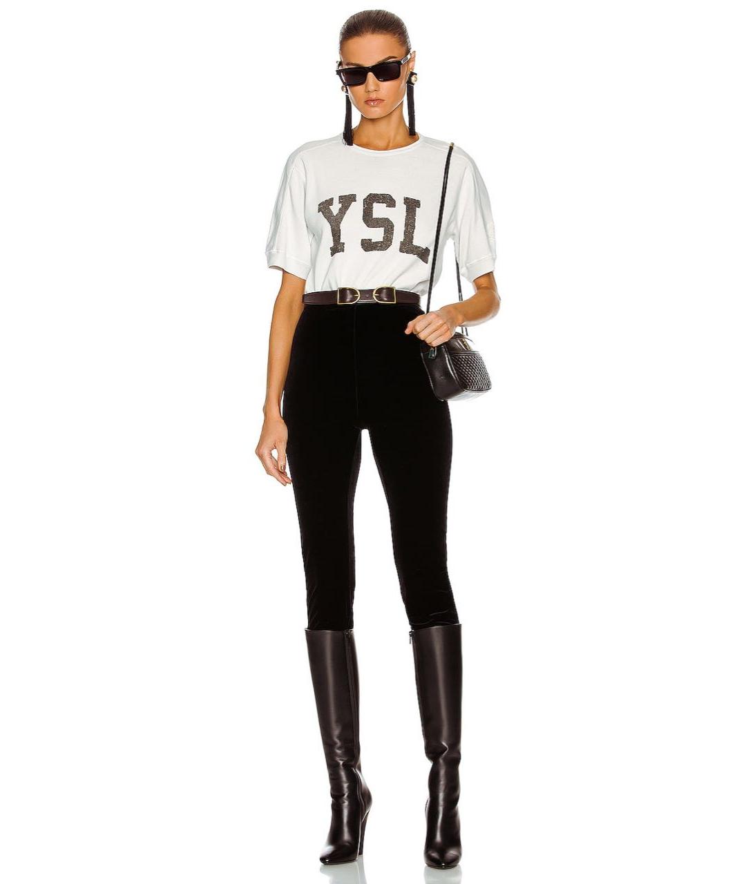 SAINT LAURENT Белая хлопковая футболка, фото 3