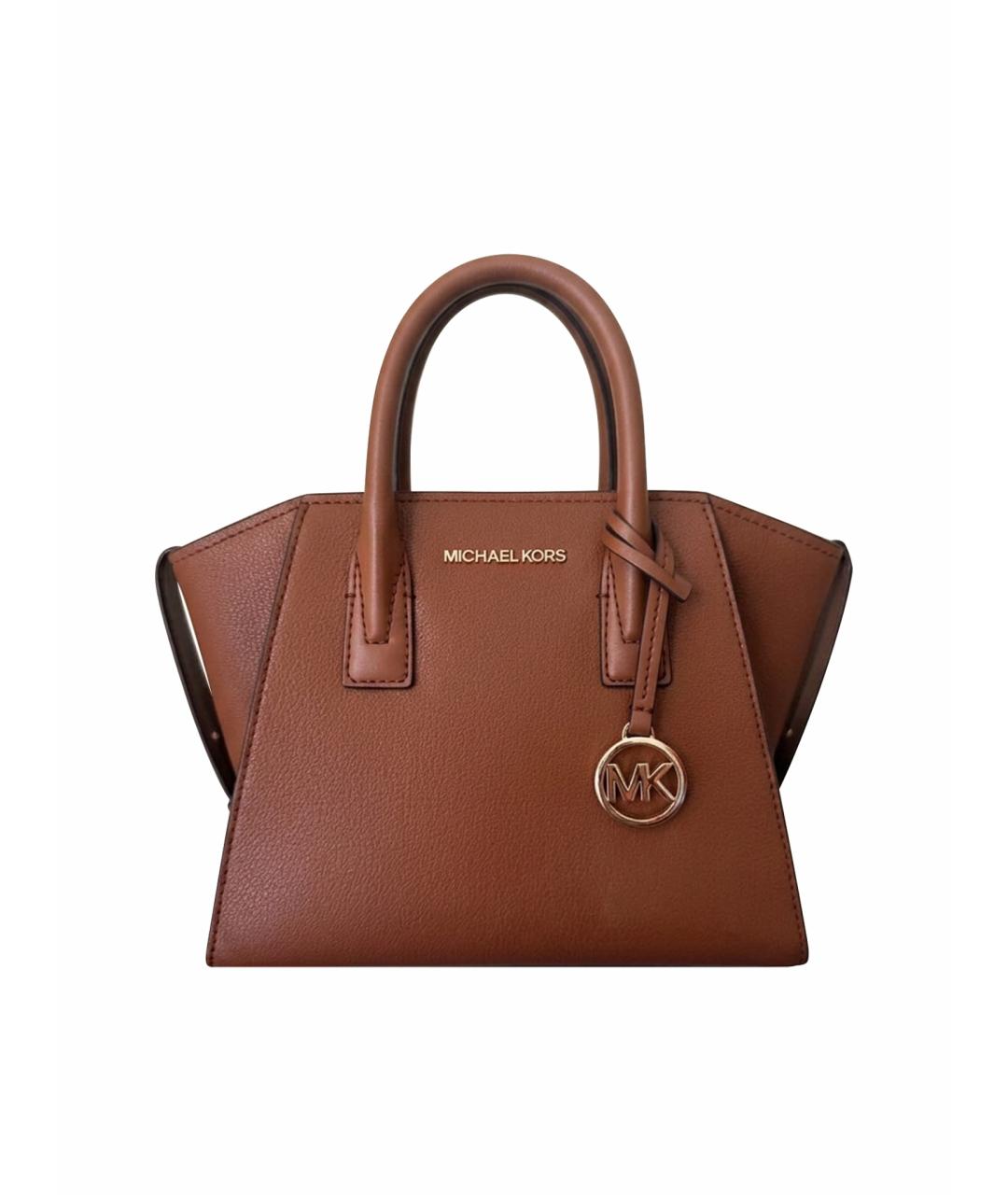 MICHAEL KORS Коричневая кожаная сумка с короткими ручками, фото 1
