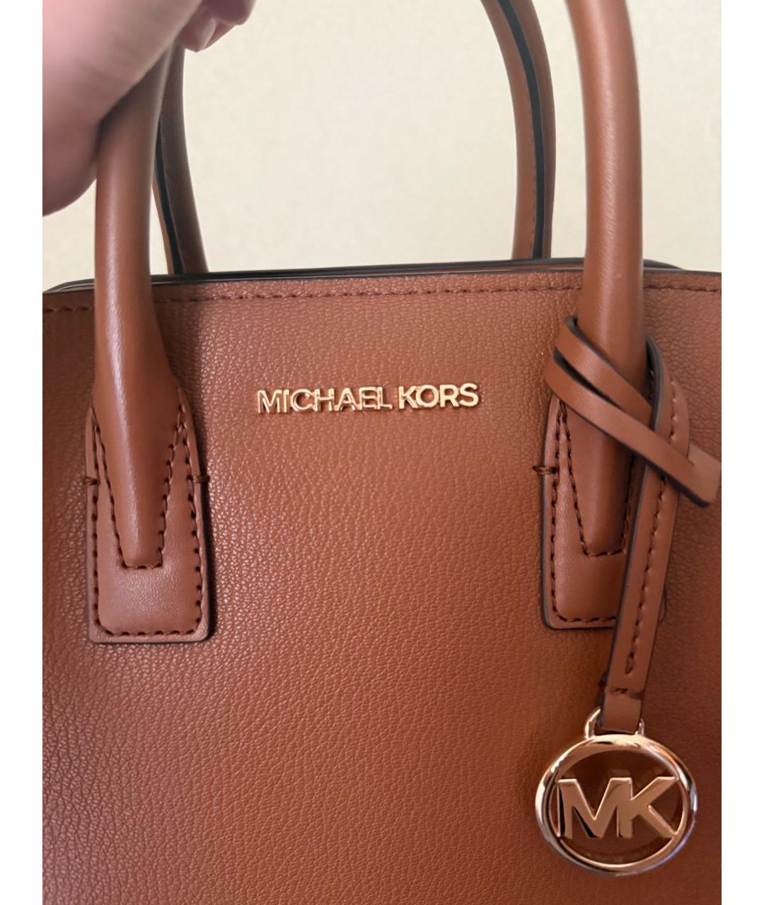 MICHAEL KORS Коричневая кожаная сумка с короткими ручками, фото 2