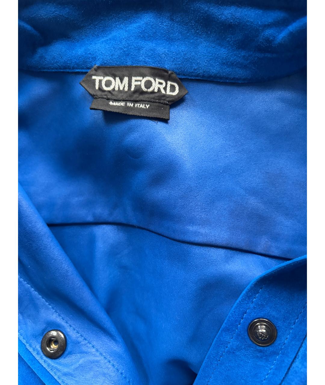 TOM FORD Синяя замшевая рубашка, фото 4