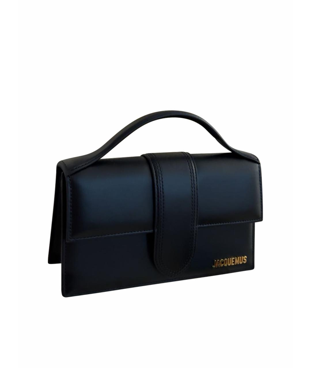 JACQUEMUS Черная кожаная сумка через плечо, фото 1