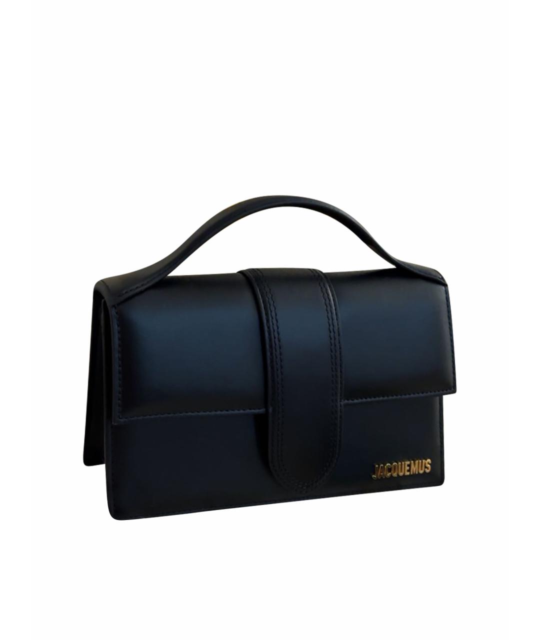 JACQUEMUS Черная кожаная сумка через плечо, фото 4