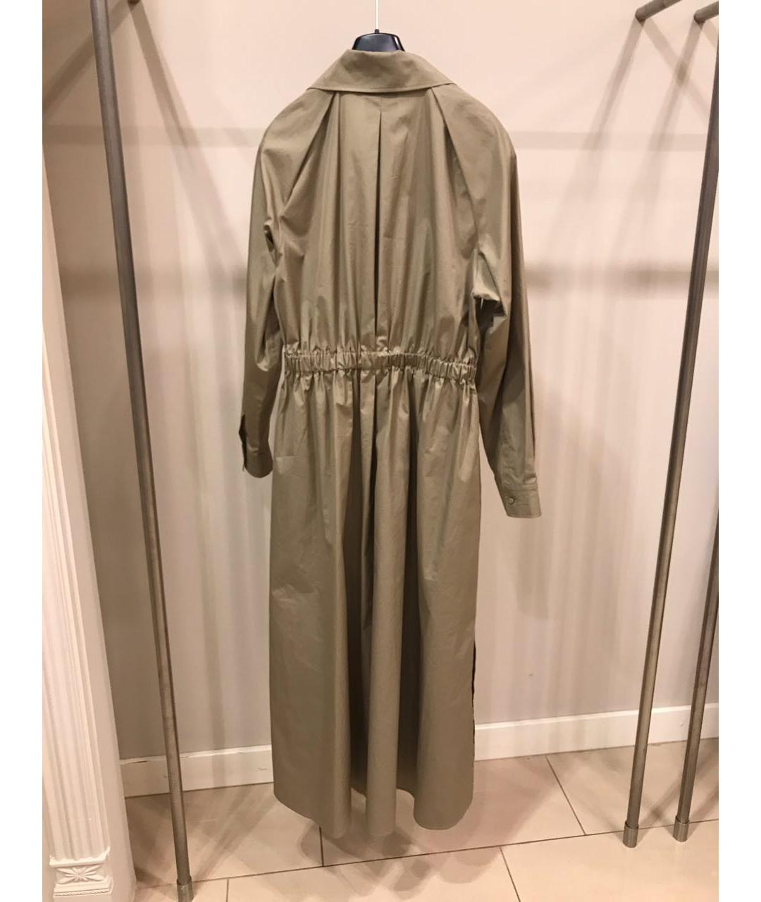 MAX MARA Хаки хлопковое повседневное платье, фото 2