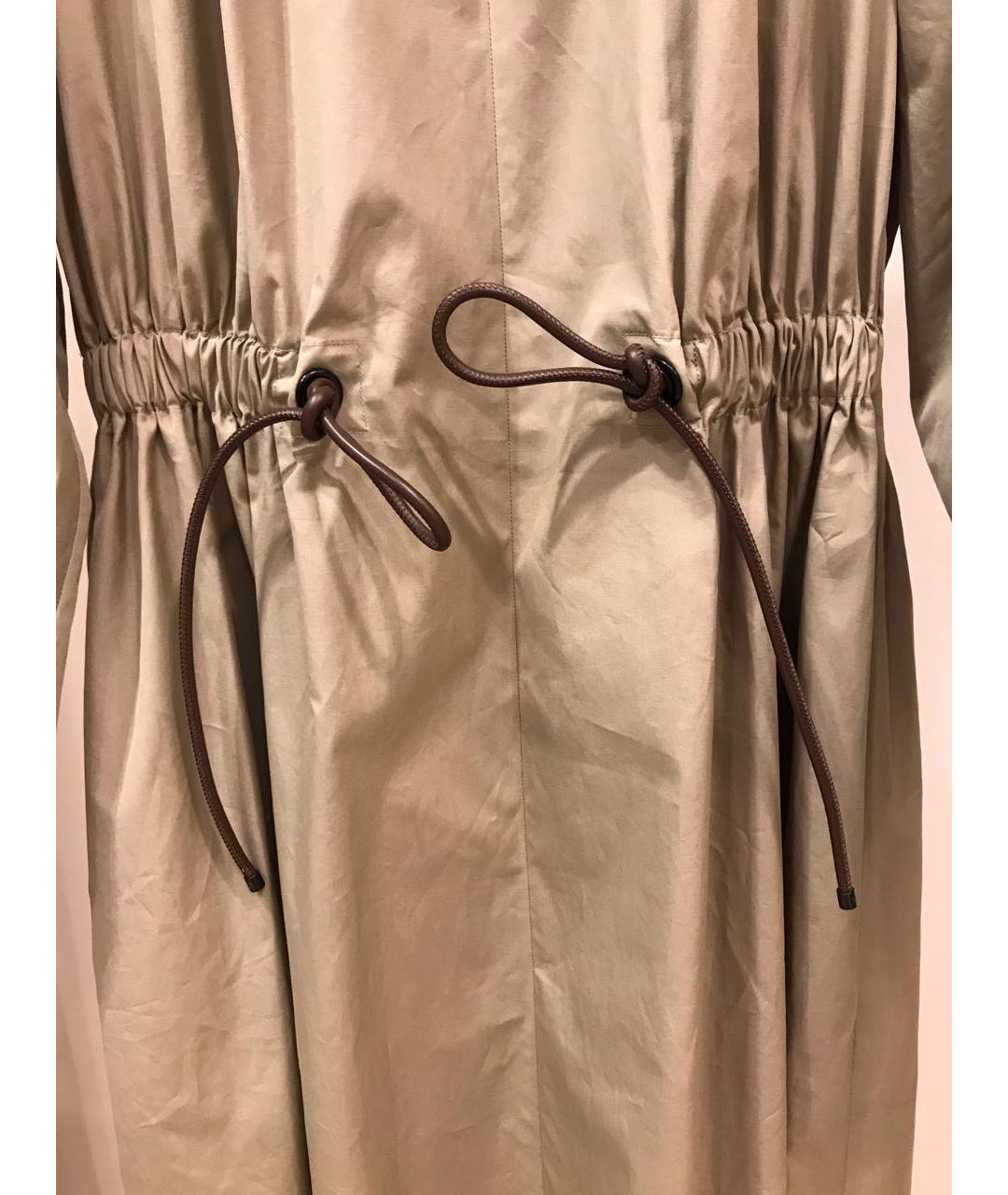 MAX MARA Хаки хлопковое повседневное платье, фото 3