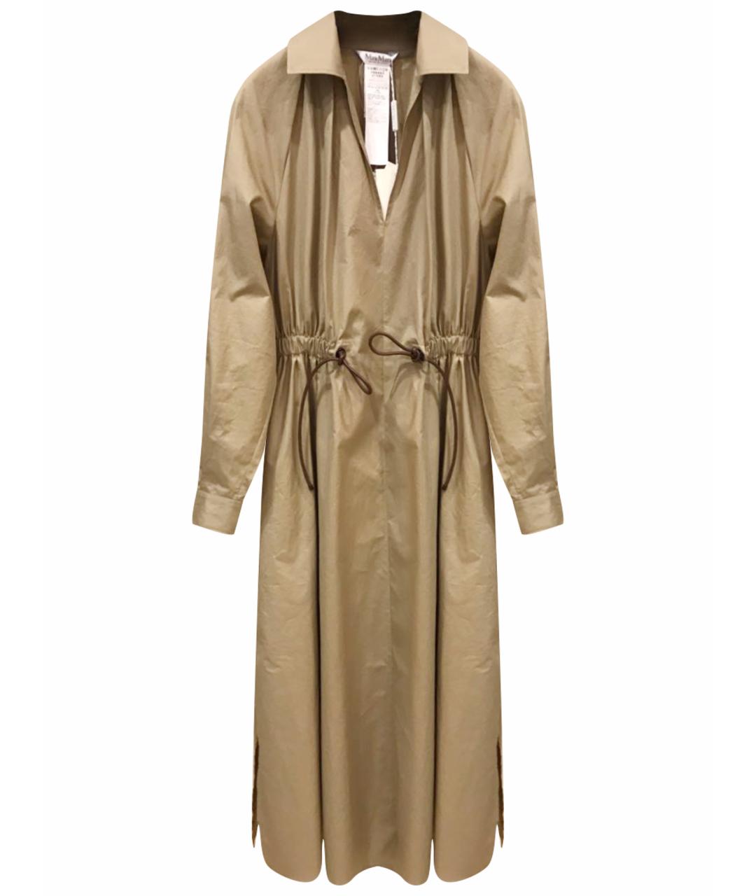 MAX MARA Хаки хлопковое повседневное платье, фото 1