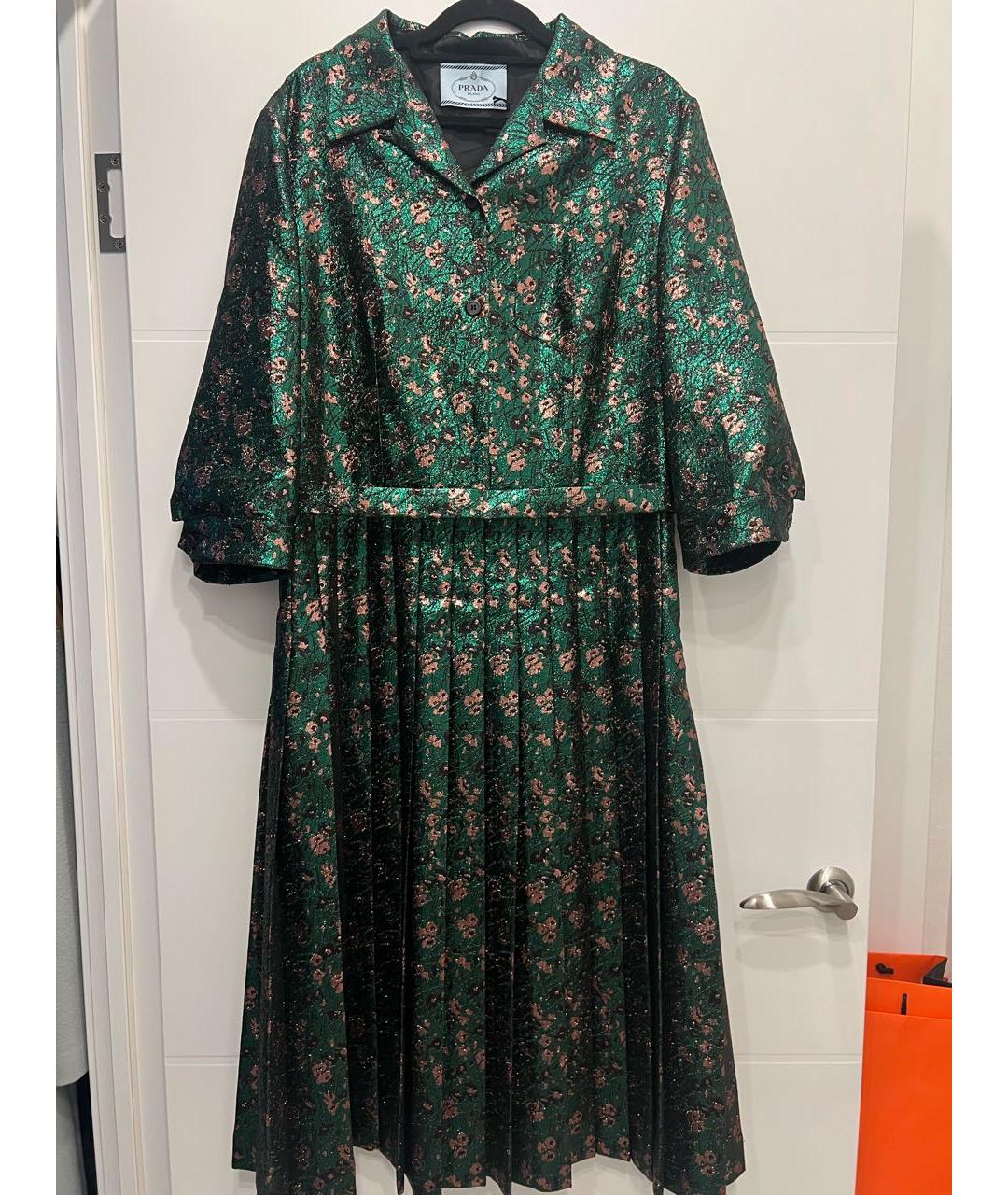 PRADA Зеленое полиэстеровое коктейльное платье, фото 7