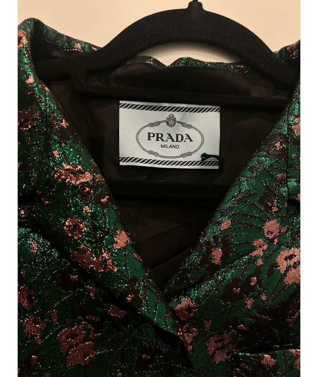 PRADA Зеленое полиэстеровое коктейльное платье, фото 3