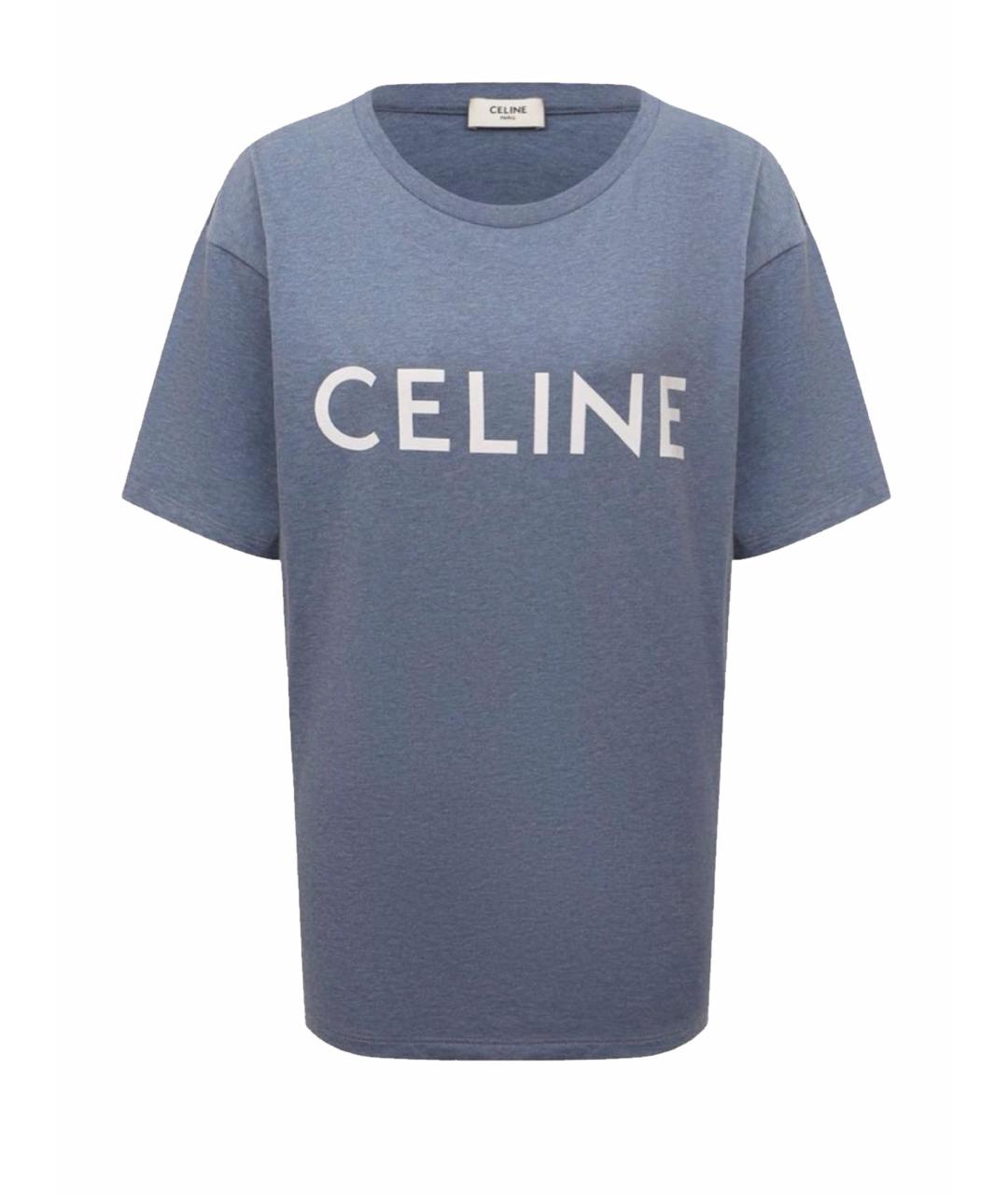 CELINE Голубая хлопковая футболка, фото 1