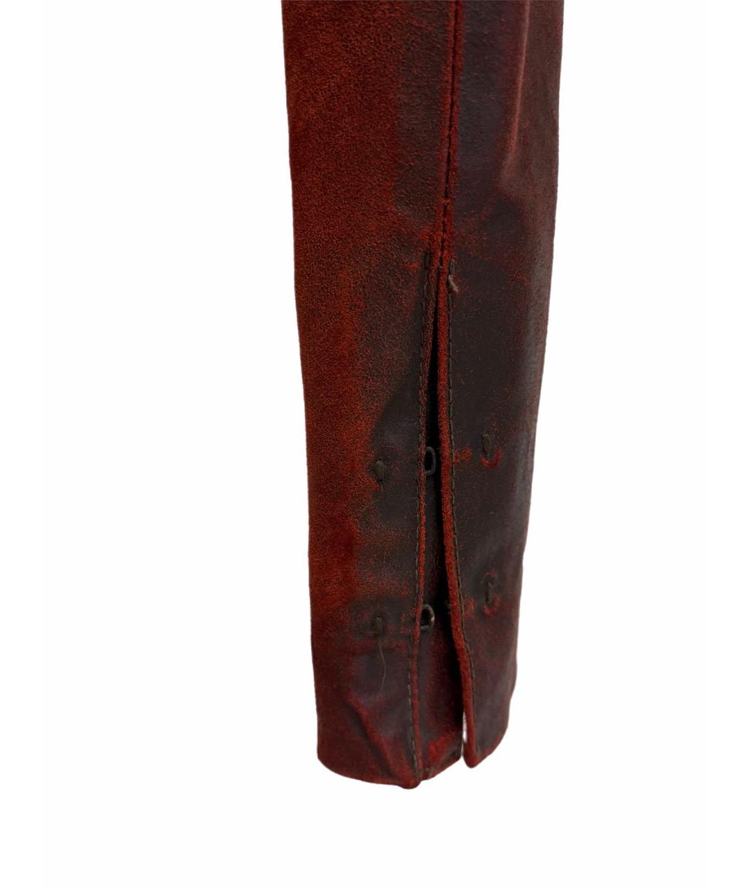 ANN DEMEULEMEESTER Бордовая кожаная куртка, фото 6