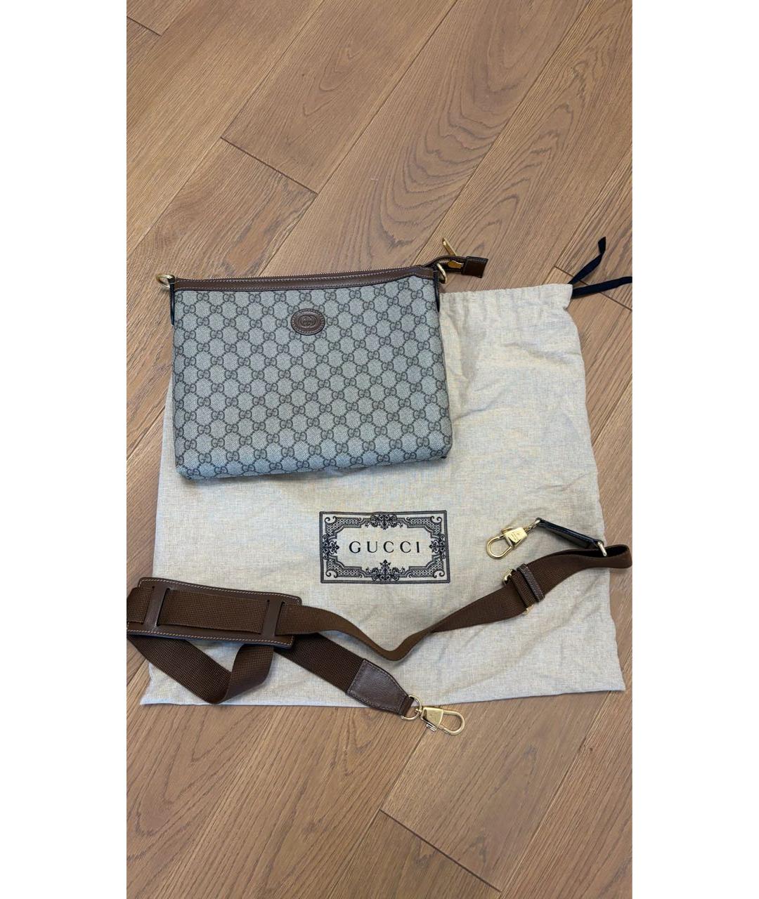 GUCCI Бежевая деним сумка на плечо, фото 5