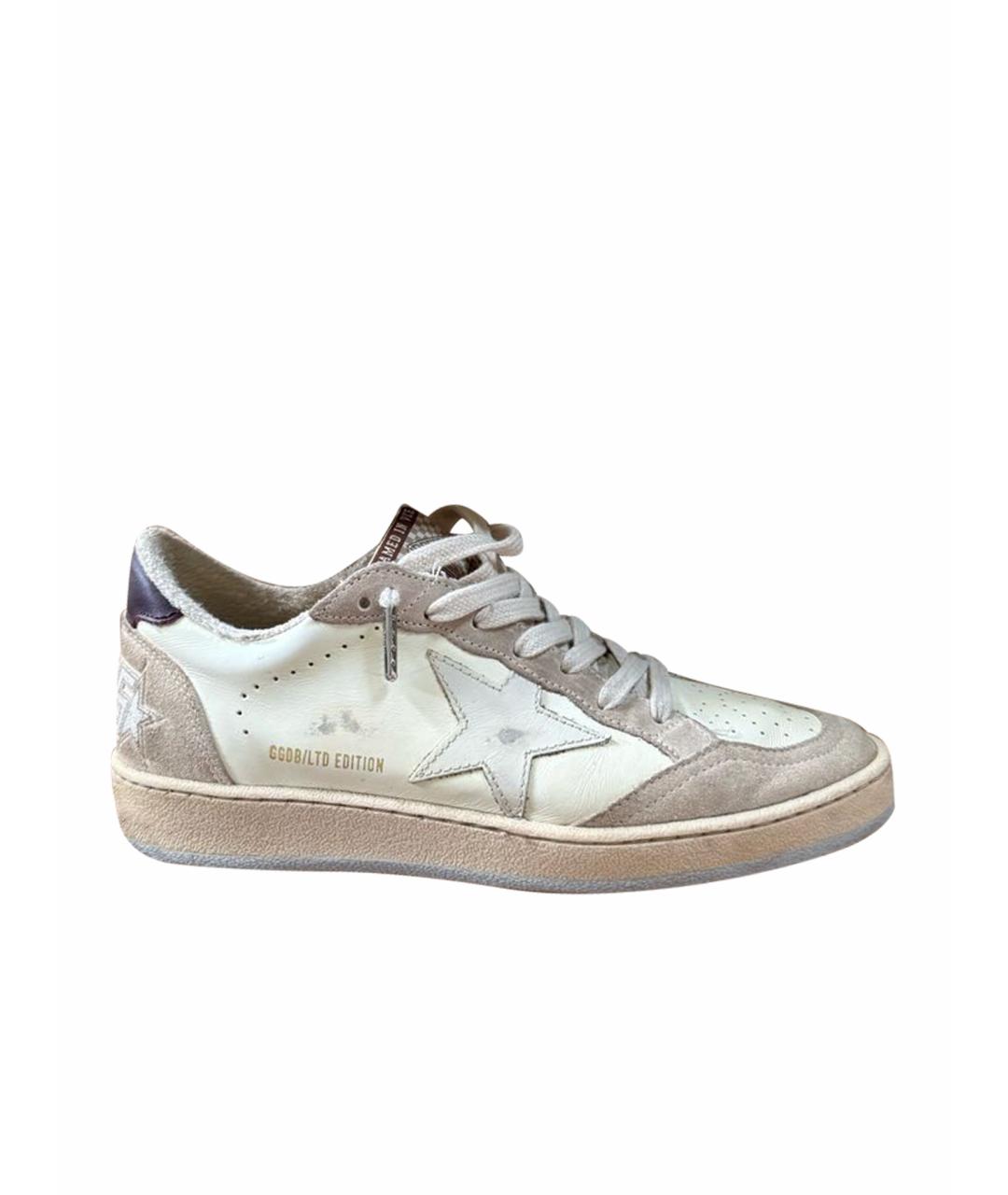 GOLDEN GOOSE Розовые кожаные кеды, фото 1