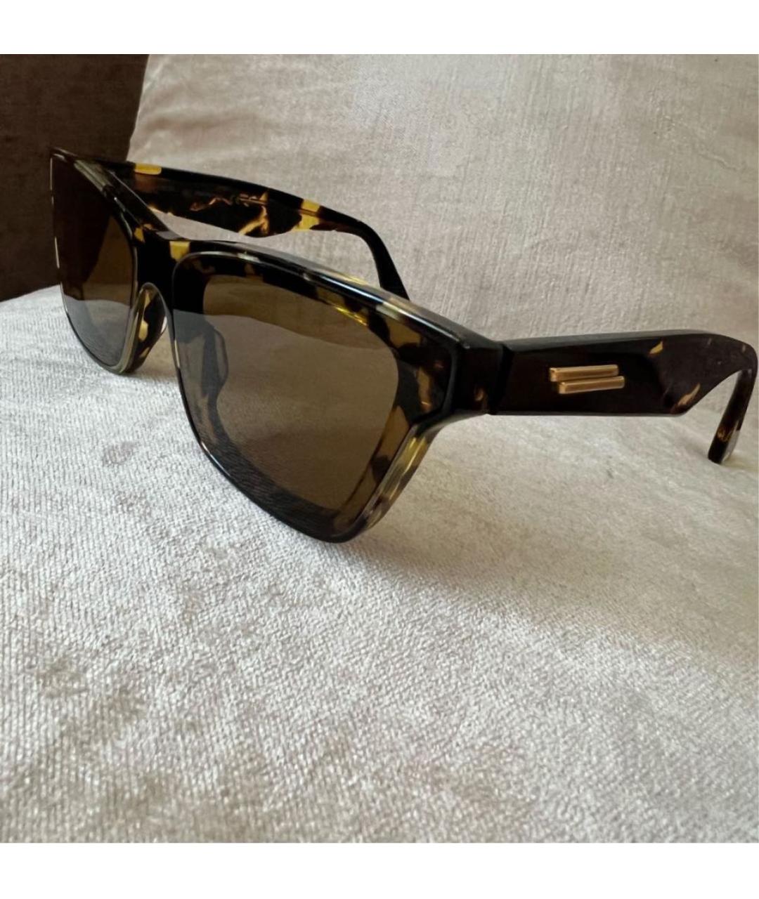BOTTEGA VENETA Коричневые пластиковые солнцезащитные очки, фото 3