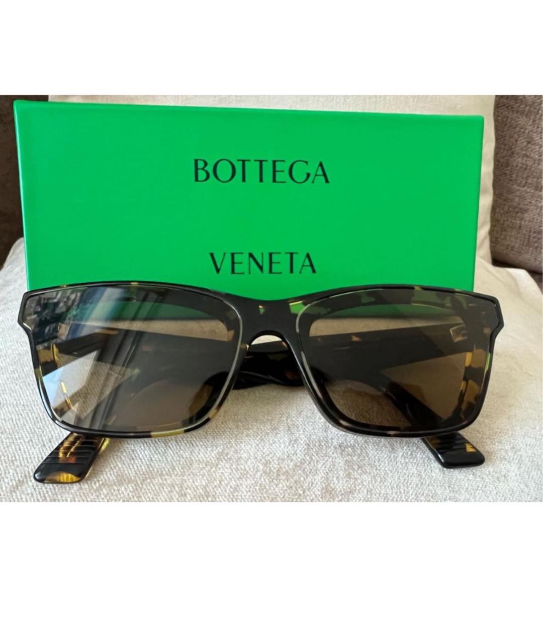 BOTTEGA VENETA Коричневые пластиковые солнцезащитные очки, фото 4