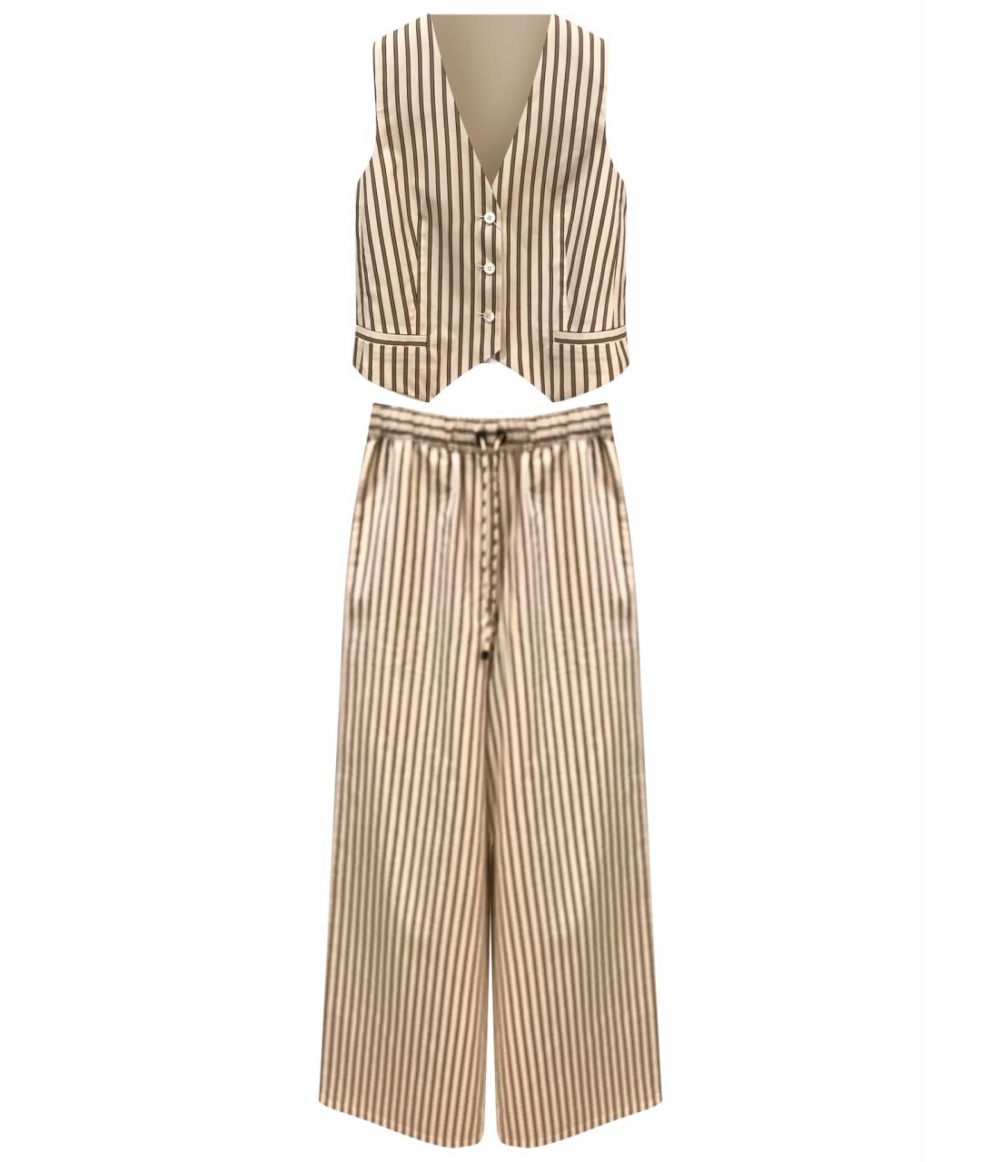 MAX MARA Бежевый хлопковый костюм с брюками, фото 1