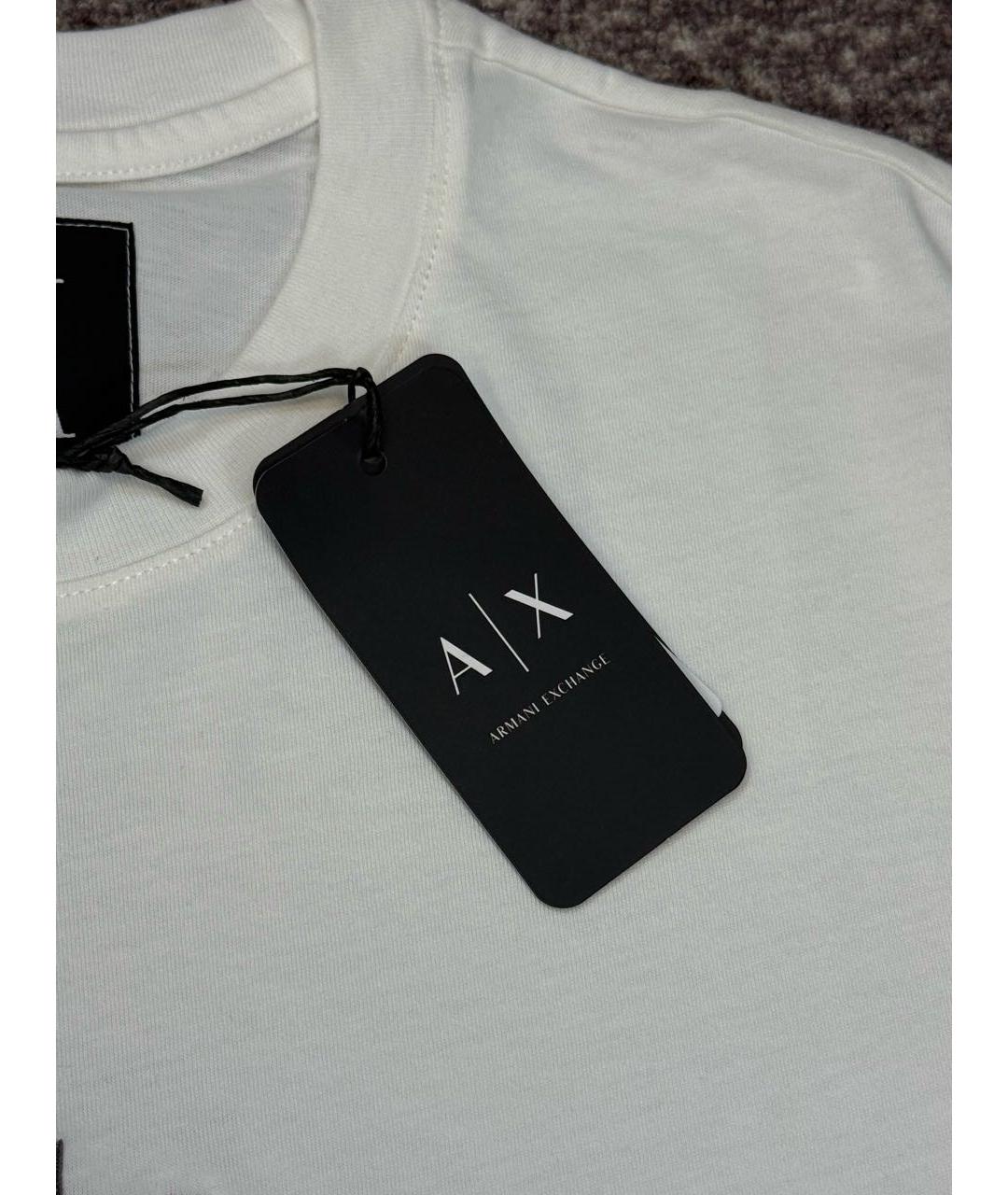 ARMANI EXCHANGE Белая хлопковая футболка, фото 4
