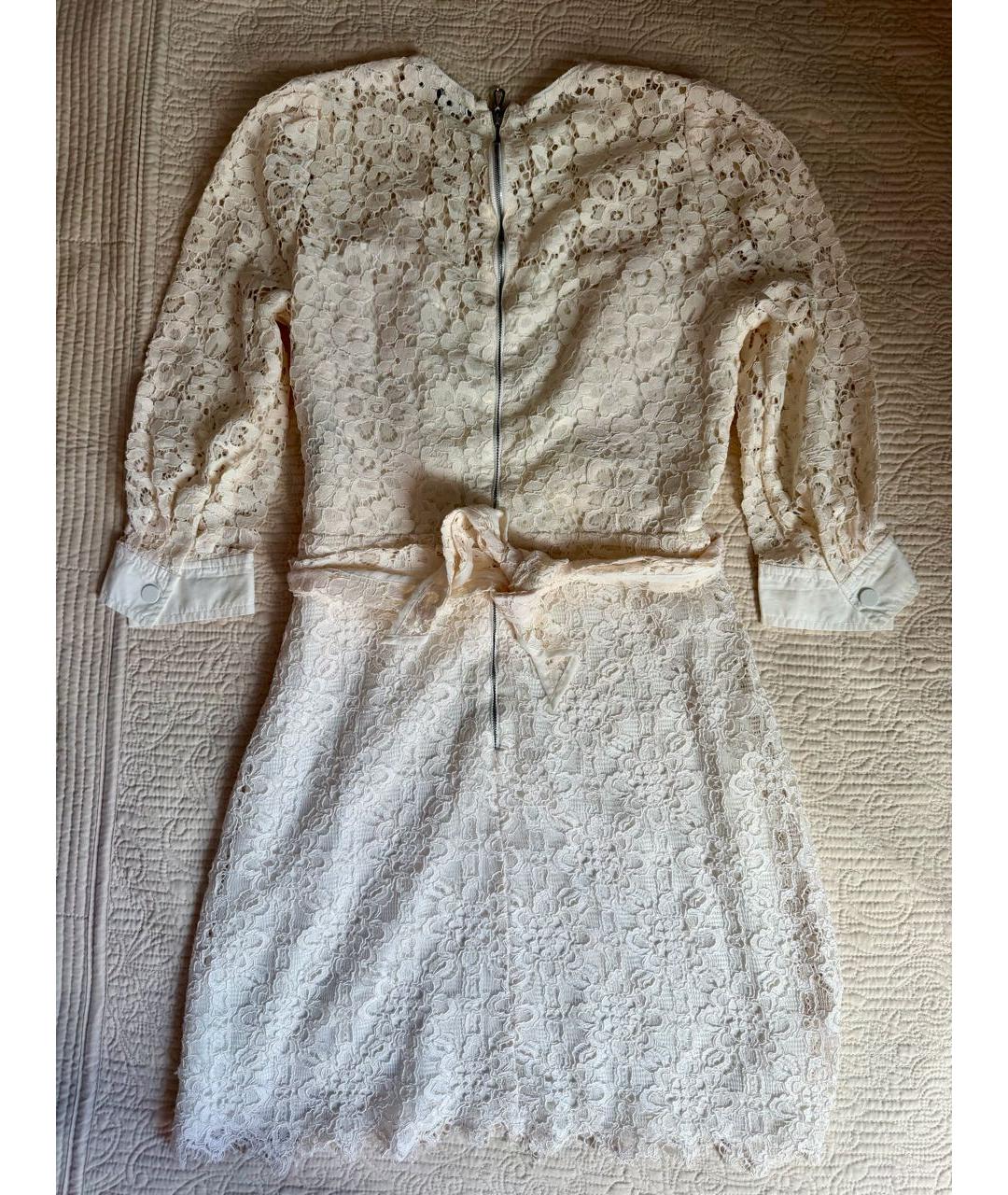 SANDRO Бежевое хлопковое коктейльное платье, фото 4