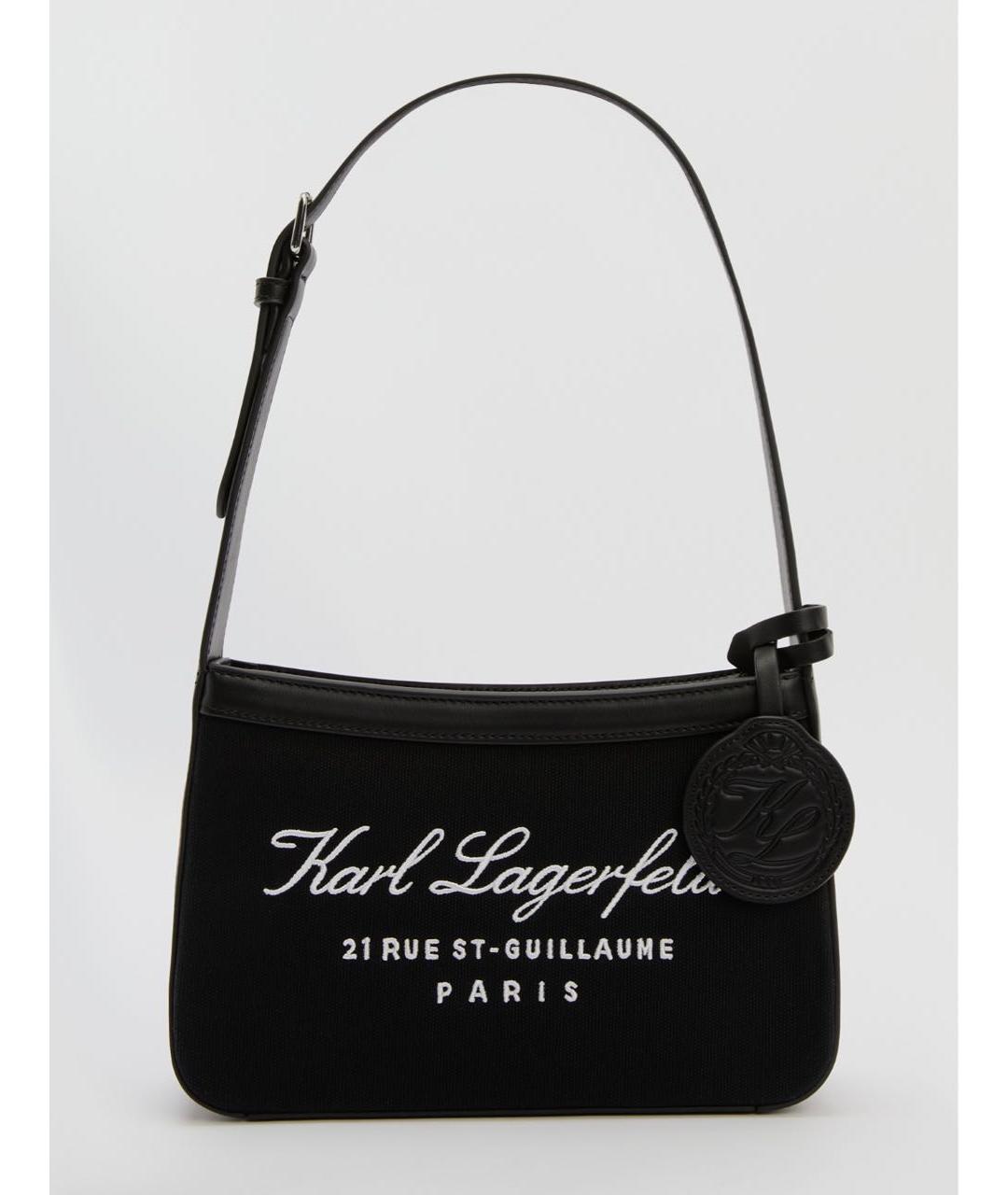 KARL LAGERFELD Черная сумка с короткими ручками из искусственной кожи, фото 8