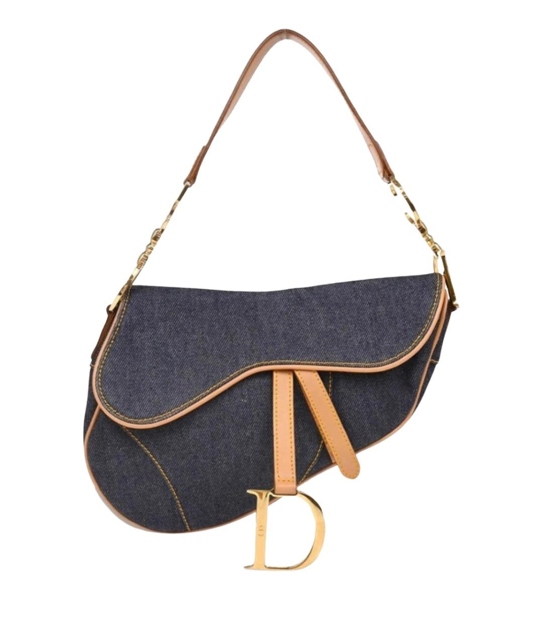 CHRISTIAN DIOR Синяя деним сумка с короткими ручками, фото 1