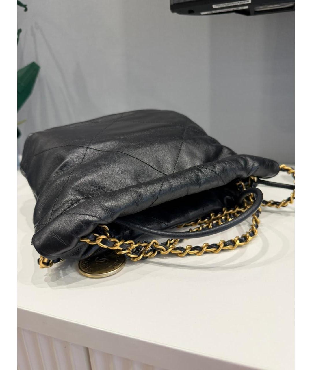 CHANEL Черная кожаная сумка тоут, фото 8