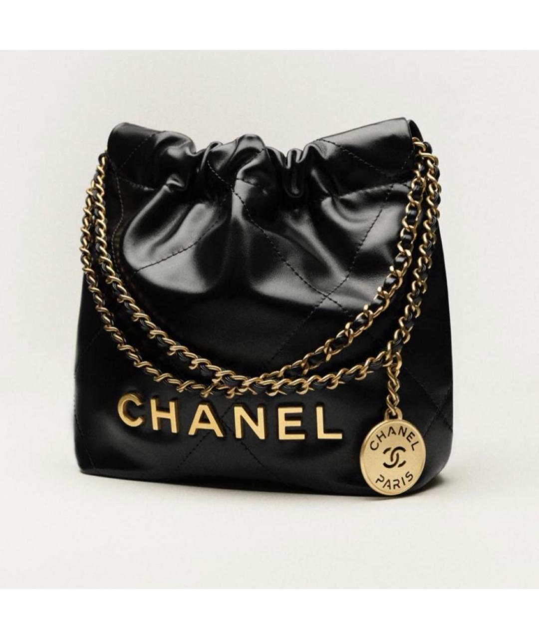 CHANEL Черная кожаная сумка тоут, фото 9