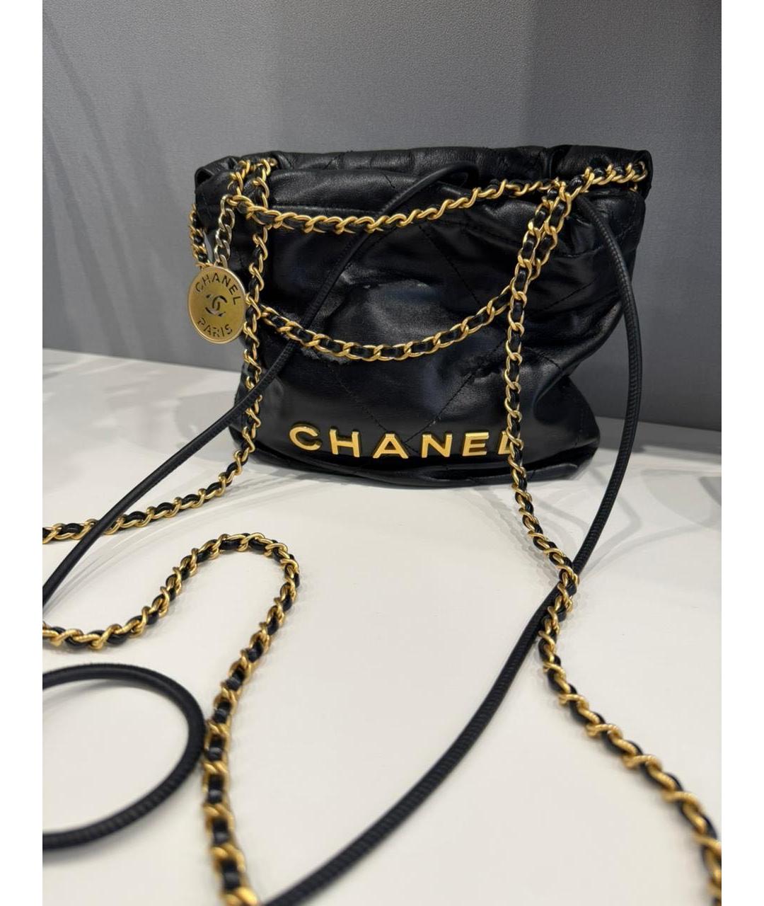 CHANEL Черная кожаная сумка тоут, фото 3