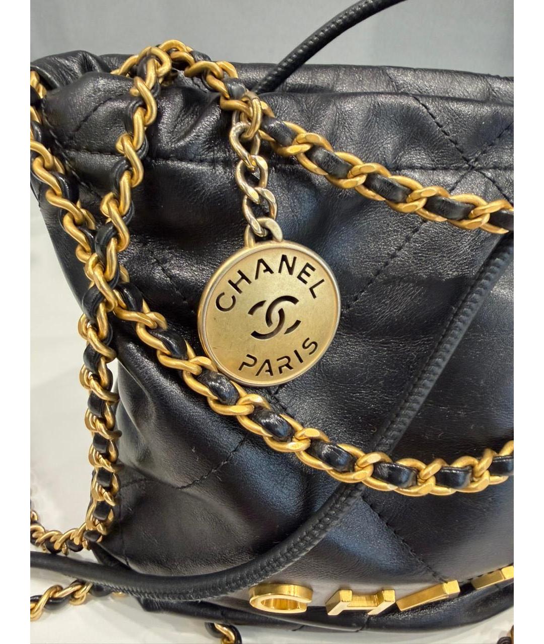 CHANEL Черная кожаная сумка тоут, фото 6
