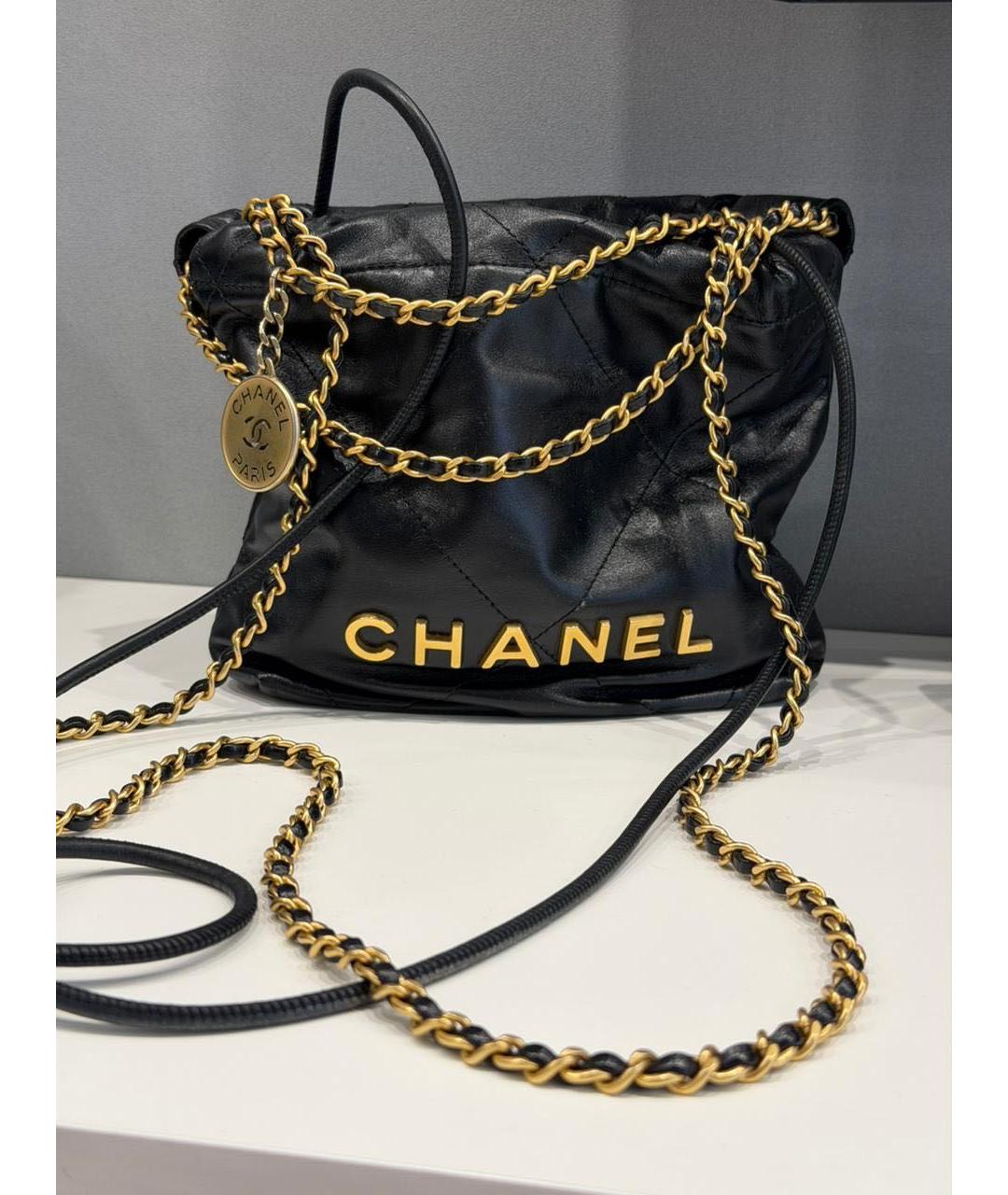 CHANEL Черная кожаная сумка тоут, фото 4