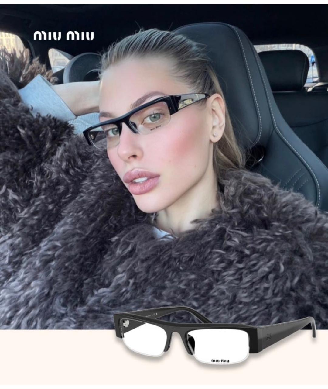 MIU MIU Черные пластиковые солнцезащитные очки, фото 5