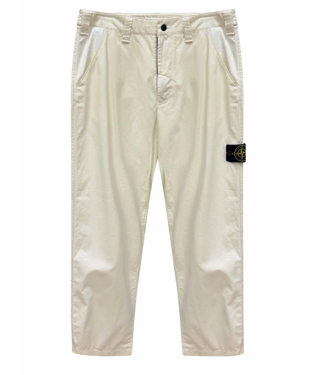 STONE ISLAND Бежевые хлопковые повседневные брюки, фото 1