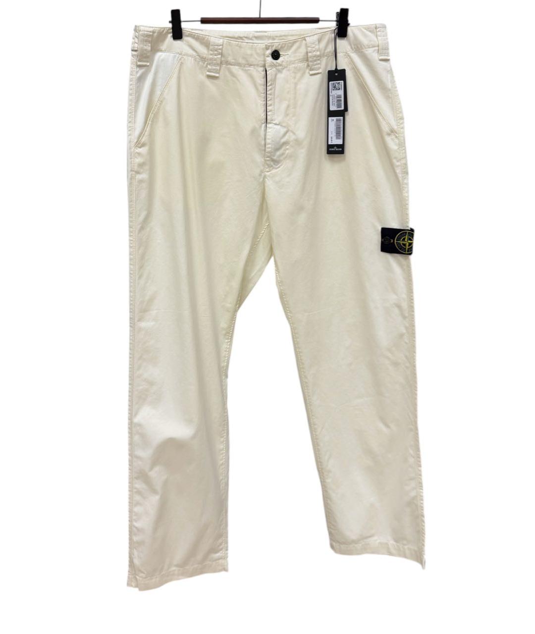 STONE ISLAND Бежевые хлопковые повседневные брюки, фото 8
