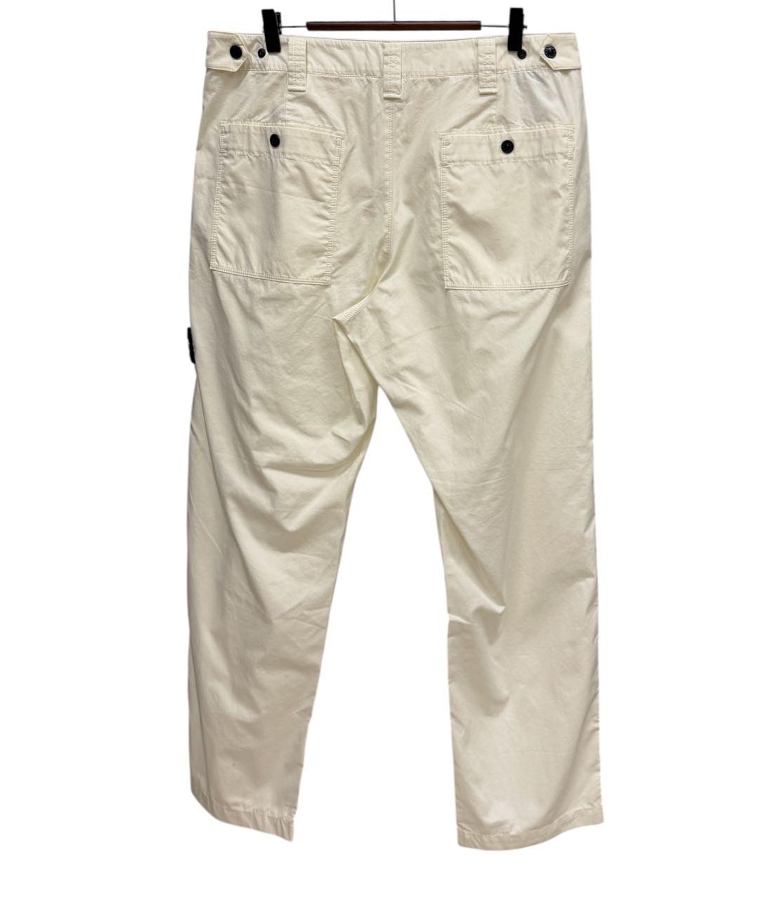 STONE ISLAND Бежевые хлопковые повседневные брюки, фото 5