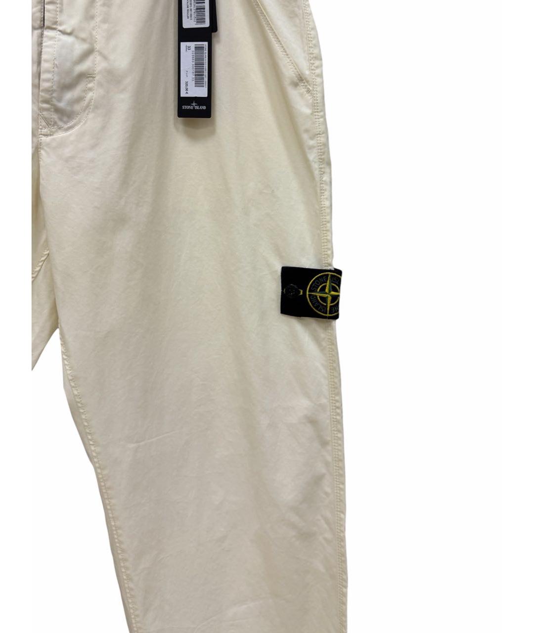 STONE ISLAND Бежевые хлопковые повседневные брюки, фото 3