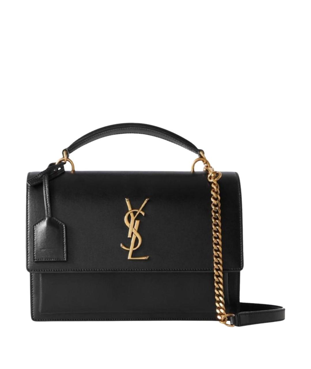 SAINT LAURENT Черная кожаная сумка через плечо, фото 1