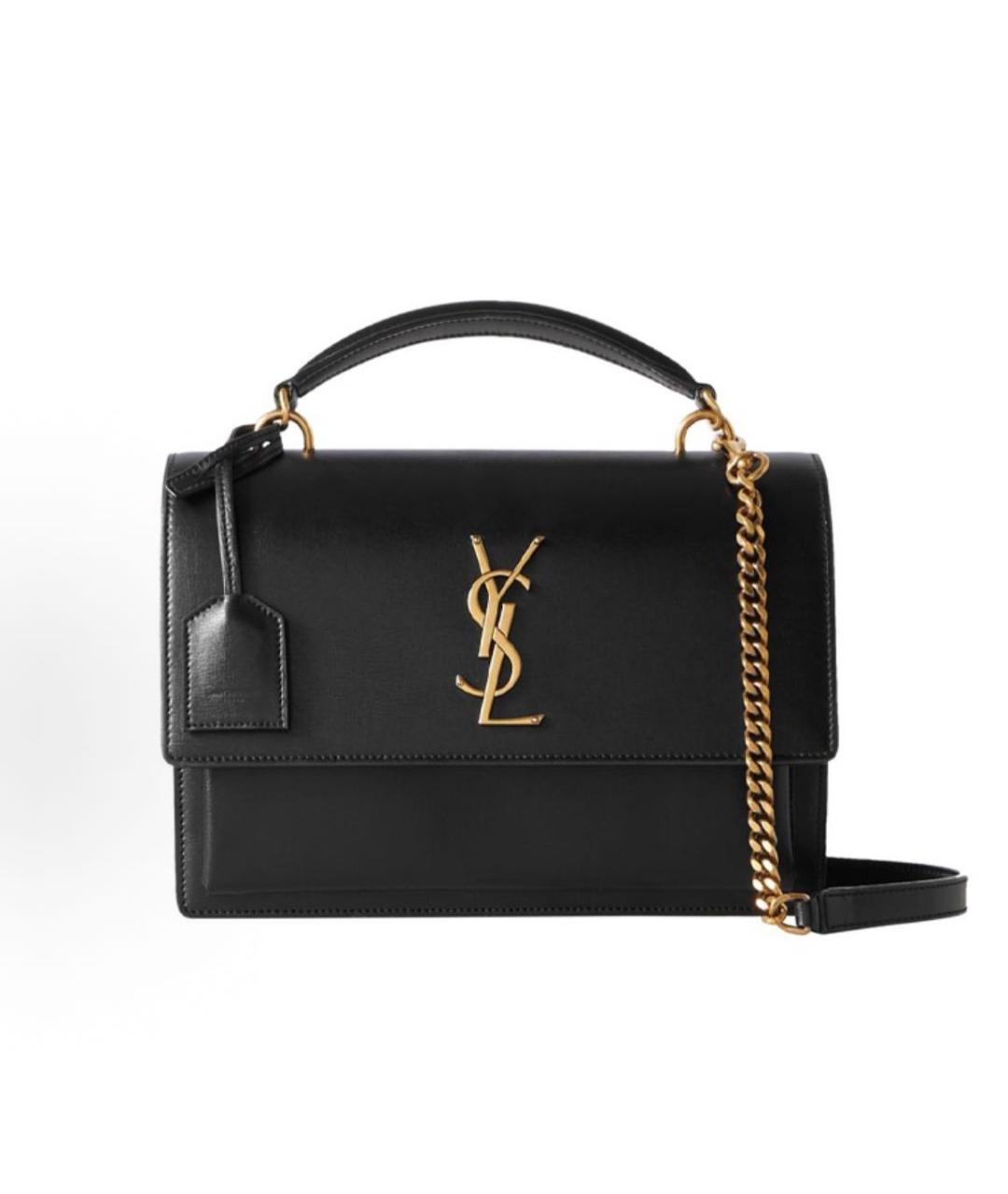 SAINT LAURENT Черная кожаная сумка через плечо, фото 9