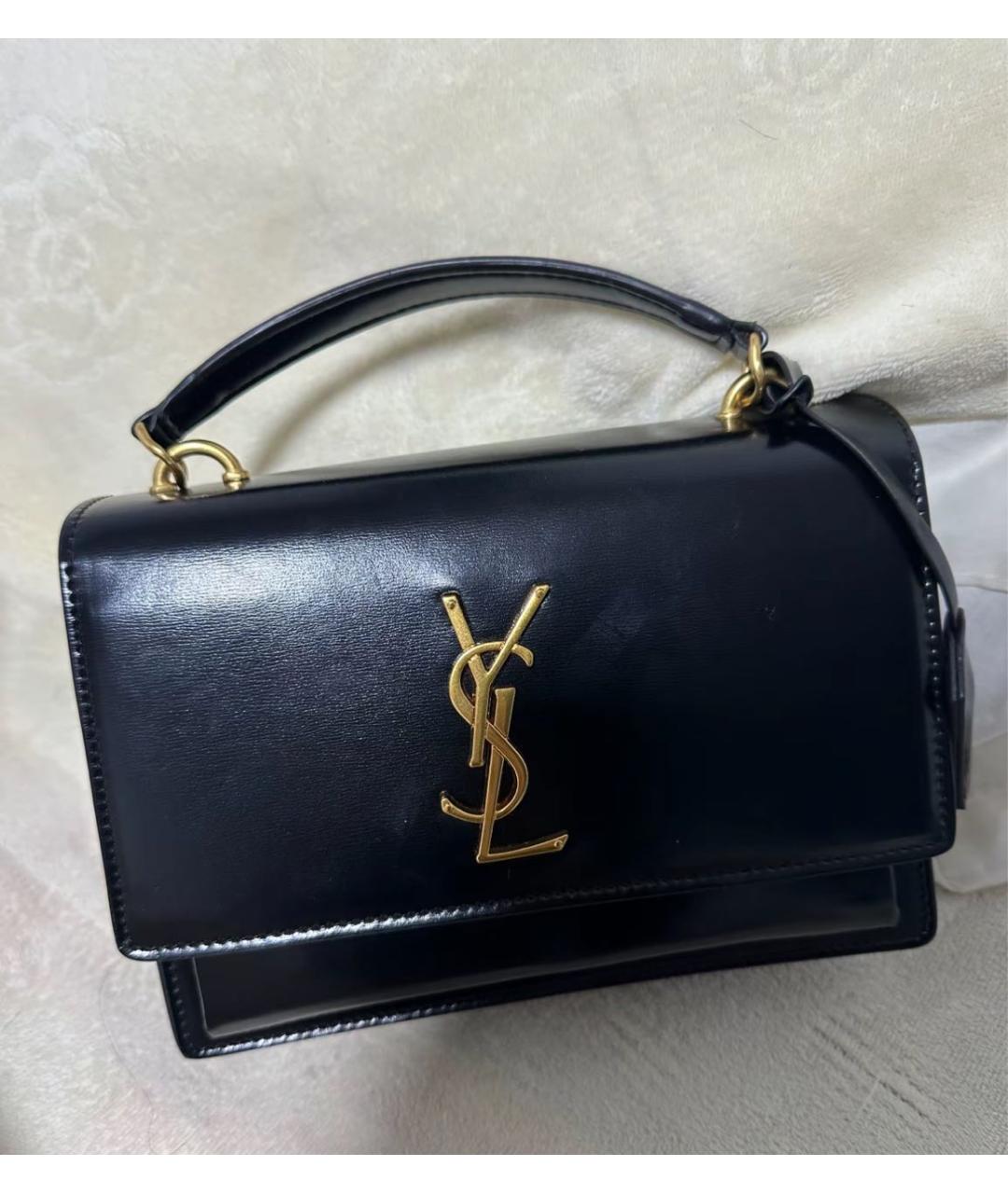 SAINT LAURENT Черная кожаная сумка через плечо, фото 7